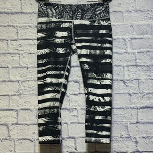 Lululemon Wunder Under Crop II Full-On Luon Shady Palms/Banana/Leaf/Gingham 8